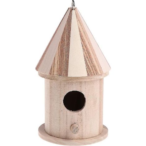 Nid d'oiseau en bois pour extérieur, mangeoire à oiseaux à monter soi-même (porte ronde) (1/3)