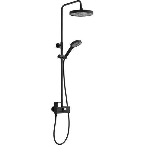 Sapho - Conjunto de ducha con grifo, diámetro 26 cm, 2 chorros, negro mate CF139B (1/5)