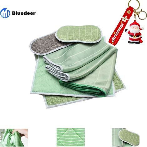 Lot de 6 Chiffon Bambou Microfibre pour Vitres Miroirs Carreaux Carrosserie Microfibre Bambou Vitre Ménage Salle de Bain (1/5)