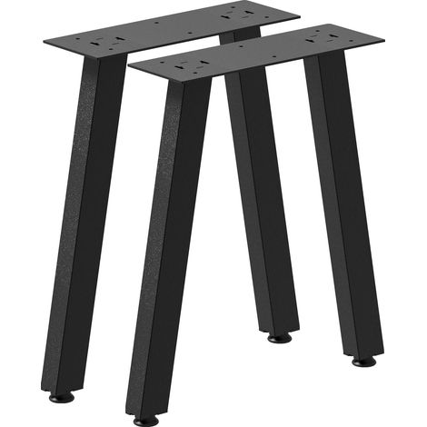 Tischgestell Mariager 2er-Set Stahl 40x37,5 cm Schwarz [en.casa]