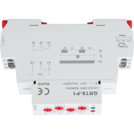 Relais répétiteur électronique AC230V avec indicateur LED, sortie d'impulsions ABS, relais temporisé sur rail DIN (1/5)