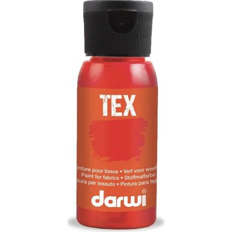 Peinture pour tissus - Carmin - Opaque - Peinture à l'eau - Tex - Darwi - 50ml