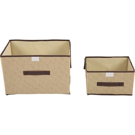Set mit 6 faltbaren Aufbewahrungsboxen aus Vliesstoff mit Deckel, weiß (1/5)