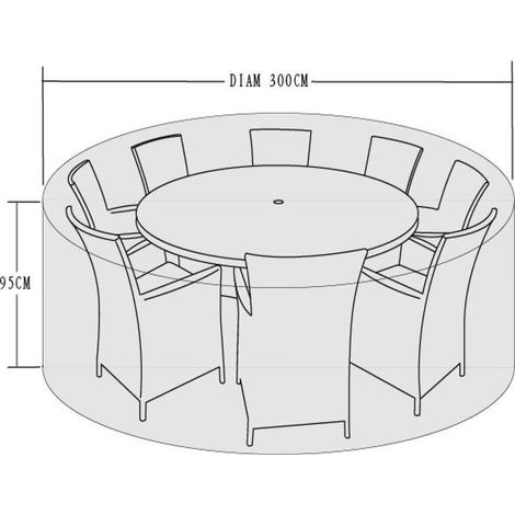 Signature Weave 8-10 Seater Dining Table Chairs Furniture Set Cover 300 x 95 cm