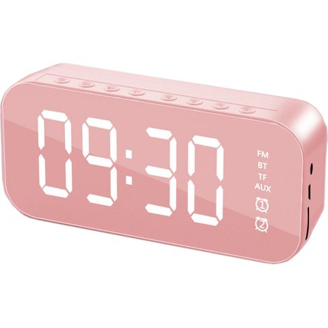 Réveil Numérique - Haut-Parleur Bluetooth - Écran LED Miroir - Pour Chambre Et Bureau - 1 Pièce (1/5)