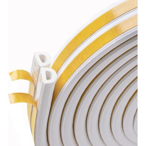 10 m Joint d'étanchéité autocollant en caoutchouc pour portes et fenêtres , Anti-collision,Bande d'isolation acoustique ,Blanc (1/5)