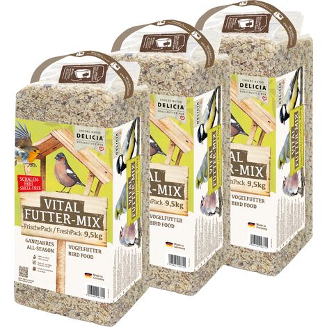 Delicia Vital Futter Mix Ganzjahres Vogelfutter 28,5 kg (3 x 9,5 kg) (1/5)