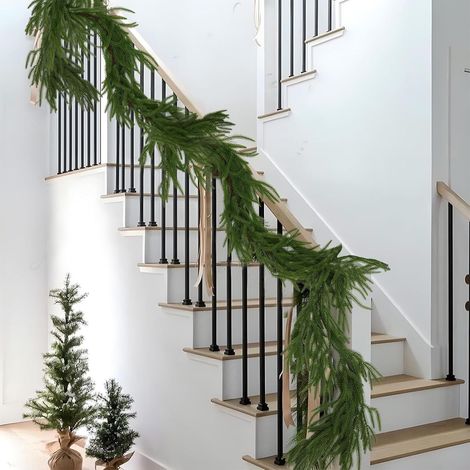 Guirlande En Rotin Artificiel - 180 cm ou 270 cm - Vert - Pour Décoration Intérieure Extérieure Porte Cheminée Mur - 1 Pièce (1/5)