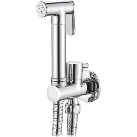 Unterputz-Duschset für WC mit Schlauch, Halterung, Handbrause, Chrom, Silber (1/4)