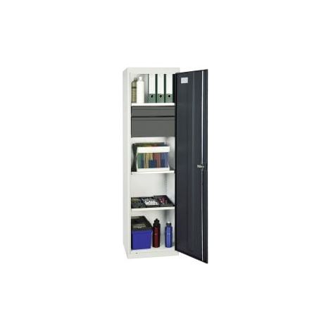 Stumpf Armoire à outils et matériaux Série 3000 gris clair / gris anthracite + 1 tiroir 100 mm + 1 tiroir 200 mm + 3 étagères coulissantes - 3005771
