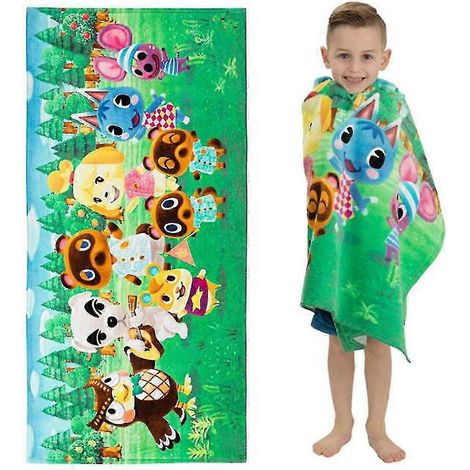 Serviette de bain pour enfants (garçons et filles), avec motifs de dessins animés, idéale pour la plage, la piscine, l'été, le bain et la douche, 61 x 122 cm, WHBYV