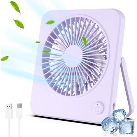 Mini ventilador de escritorio enchufable，ventilador de mesa portátil personal alimentado por USB，3 velocidades，ángulo ajustable (1/4)