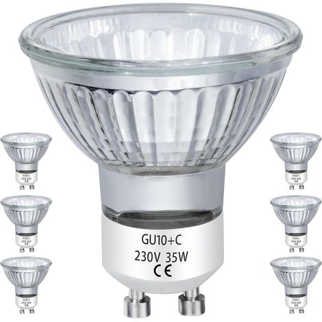 Ausverkauft Halogenlampen GU10 35W 230v MR16 für Schiene, Einbau, Akzentbeleuchtung, Deckenleuchte, Haube, dimmbar warmweiß, 6er-Set (1/5)