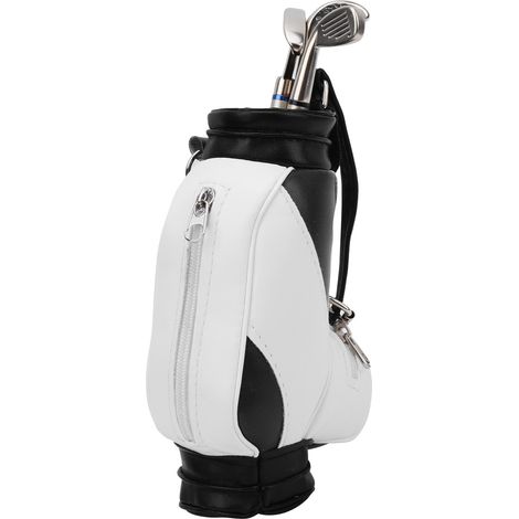 Porte-stylo mini golf avec stylo, décoration de bureau, cadeau pour golfeurs et amis, noir et blanc