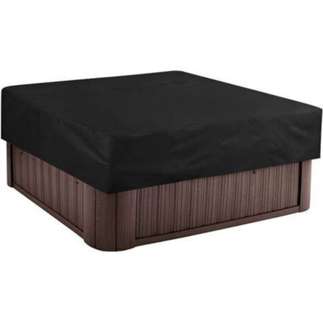 Couverture De Piscine Carré Bâche Solaire pour Piscine, Cordon D'ourlet Élastique Protection UV Durable de couvertures de Spa, Couverture de Protection extérieure pour Piscine 210×210×30cm, Noir (1/4)
