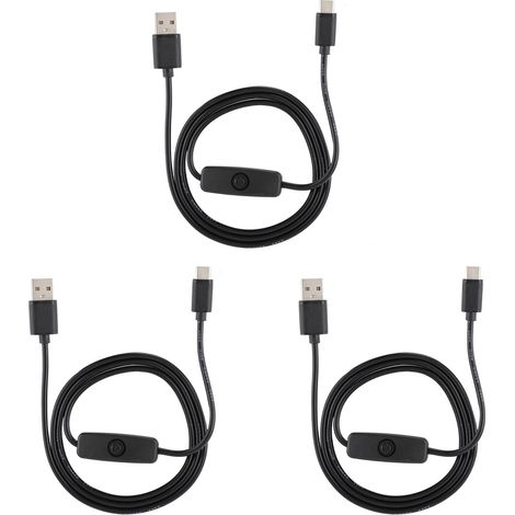 Adaptateur Secteur 5V3A avec Interrupteur et Câble Alimentation Type-C pour Raspberry Pi 4B - Lot de 3 (1/5)