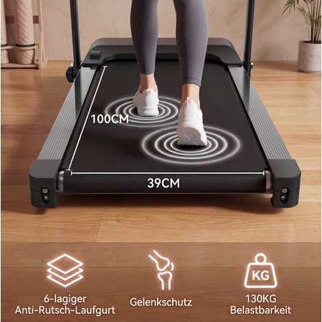 Tapis de course pliable électrique avec inclinaison, surface 1000x390mm, capacité 120kg, portable avec poignées (1/5)