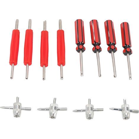 Tire Valve Stem Removal Installation Tool, Universal Single and Double Head Wrench for Car, Truck, Motorcycle, Bicycle, 12 Pieces (1/5)