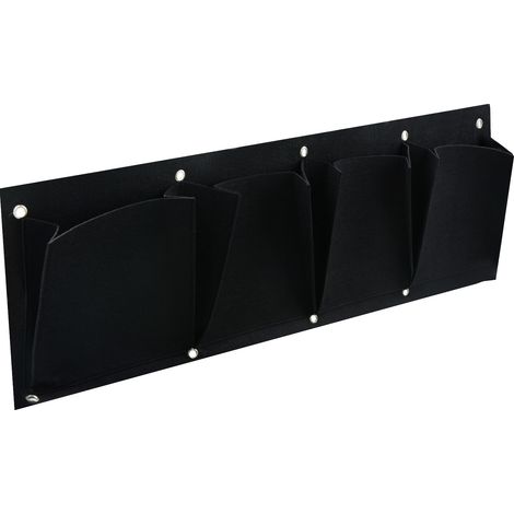 [Macetero de pared] [Plant'Easy] [PE-65-4P] [Tela no tejida] Bolsa de macetero de pared ecológica, 65 x 26 cm, 4 compartimentos, PET reciclado, autorriego, para fijar a ventanas o jardines. (1/4)