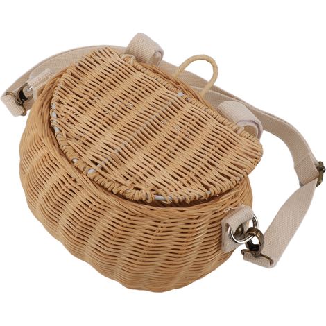 Panier à vélo pour enfants : couvercle simple, sangle réglable, panier en osier léger et robuste pour enfants – idéal pour les balades à vélo, l’école et les voyages. (1/5)