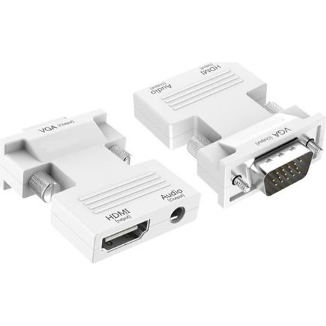 Adaptateur HDMI vers VGA - Non spécifié - 1080P - Audio intégré - Plug and Play - Compact (1/4)
