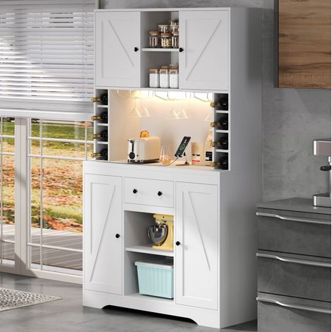Mobile cucina LED con prese e portabottiglie 105x40x180 cm OKMYHOME (1/5)