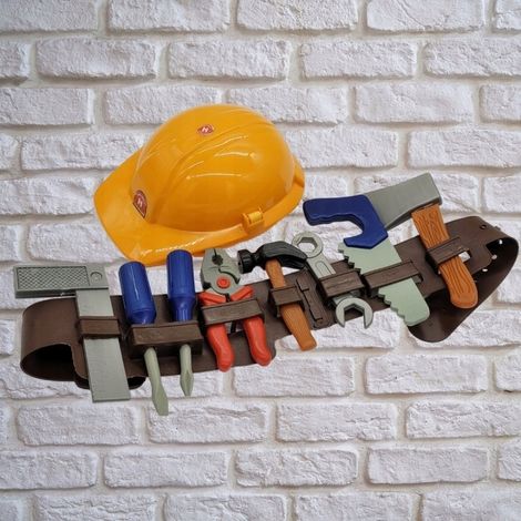 Ceinture de chantier avec casque et trousse à outils 75 cm (1/4)