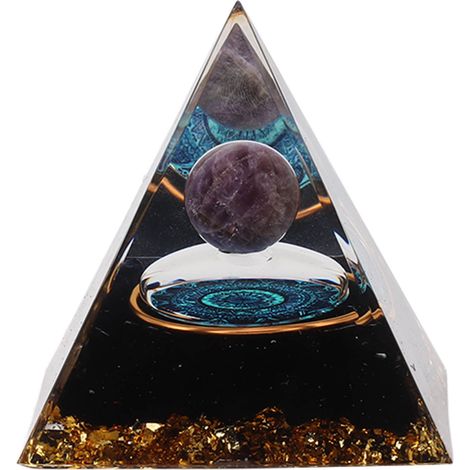 Pyramide en Résine Époxy Cristal 6cm, Décoration Bureau Feng Shui Énergie Positive (1/5)