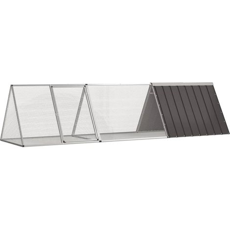 Kaninchenkäfig Anthrazit 302,5x80,5x71 cm Verzinkter Stahl