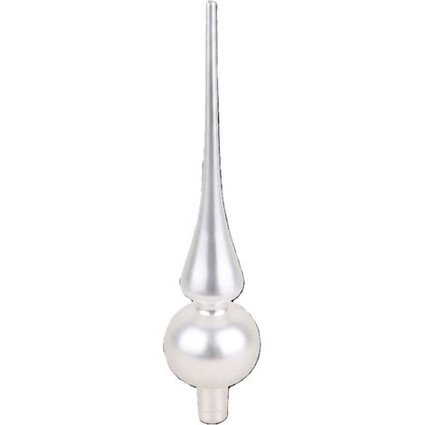 TrendLine Christbaumspitze 26cm Glas Silber Matt Baumspitze Weihnachtsbaumspitze