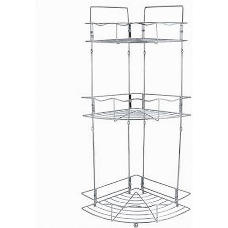 TRADE SHOP - Mensola Angolare Doccia A 3 Ripiani Portaoggetti In Metallo Scaffale Bagno 59260 -