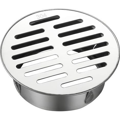 Siphon de sol rond en acier inoxydable – Manchon antiblocage pour tuyaux d\'évacuation – Empêche obstructions et odeurs – Nettoyage facile (1/5)