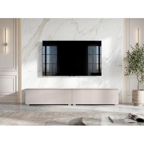 AX LIVING Barvo 2x100 cm TV Kommode Lowboard Beige Kaschmir Stehend