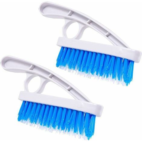 royaluxe - Lot de 2 brosses à récurer pour joints - Brosse à récurer en poils de nylon rigide pour baignoire, douche - Pour joints de sol et carrelage - Brosse de nettoyage pour salle de bain et cuisi (1/5)