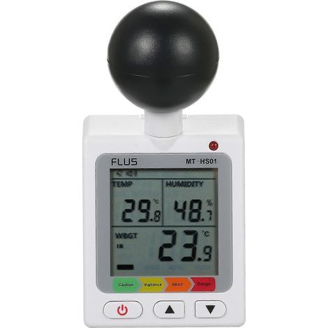 Analyseur d'indice thermique WBGT+HI, manomètre, testeur de température et d'humidité à sphère d'air (1/5)