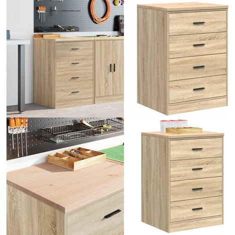 vidaXL Armoire de rangement de garage chêne sonoma 60x51x85cm bois pin (1/5)