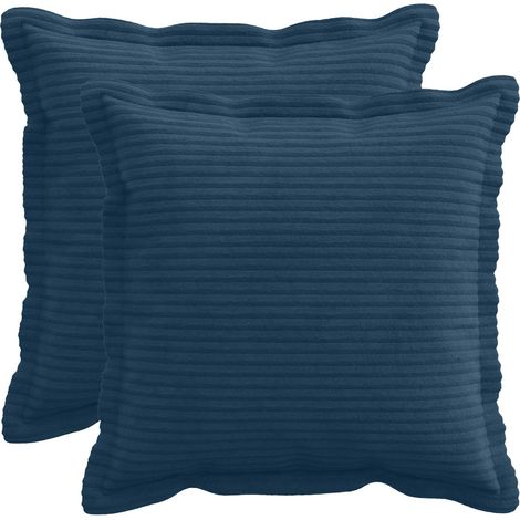 Cushion Cover 2 pcs HOUTEN Navy Blue 35 x 35 cm Corduroy vidaXL (1/5)