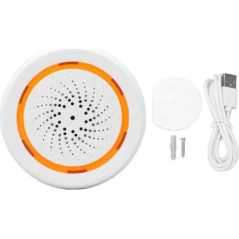 Intelligenter akustischer und optischer Alarm, 2,4-GHz-Funkverbindung, App-Steuerung, ferngesteuerte Sirene für Zuhause, ZigBee-Standard (1/5)