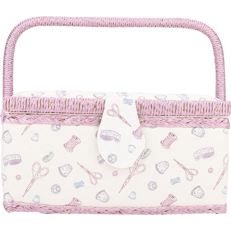 Panier à couture vintage, boîte de rangement pour fil, aiguilles et accessoires de tissu, organisateur ménager (1/5)