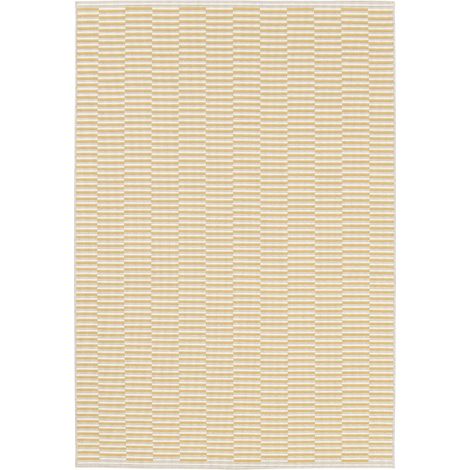 SUNSHINE MEX - Tapis extérieur intérieur motif géométrique tissé jaune 120x170