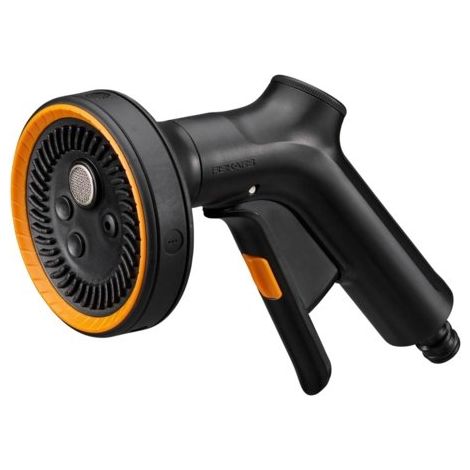 Fiskars Solid pistola de riego negro y naranja ligera
