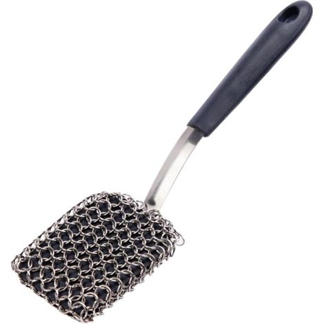 Brosse pour barbecue, brosse de nettoyage à long manche en silicone, outils de nettoyage en acier inoxydable