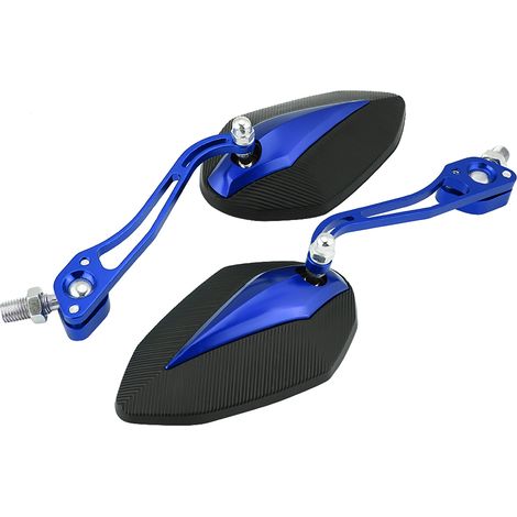 Rétroviseurs latéraux universels moto 8mm 10mm, miroirs arrière bleus, paire de 2 (1/5)