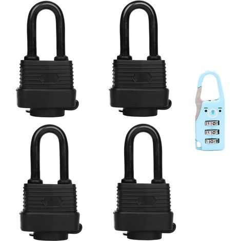 4 cadenas étanches extérieurs avec 8 clés cadenas de sécurité 40 mm cadenas résistant aux intempéries intérieur/extérieur (cadenas à bagages inclus) (1/5)