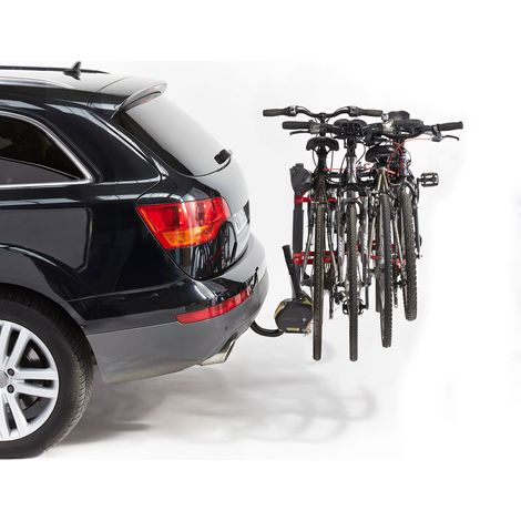 Mottez – Porte-vélos sur attelage basculable 4 vélos – Système Easy Click – Peinture résistante aux UV – Charge maximale 60kg – A009P4RA (1/7)