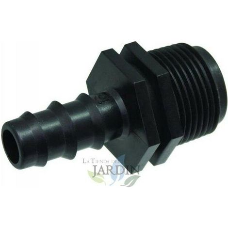 RGE Raccord fileté mâle 16 mm x 3/4", pour les systèmes arrosages et goutte à goutte