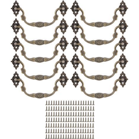 10 Sets antiker Griffe, Holzkiste, Spezialzubehör, Schubladengriffe, große Größe (1/5)
