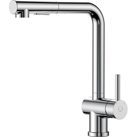 Grifo de cocina con rociador extraíble, giratorio 360 grados, cromado, G3/8 (1/5)