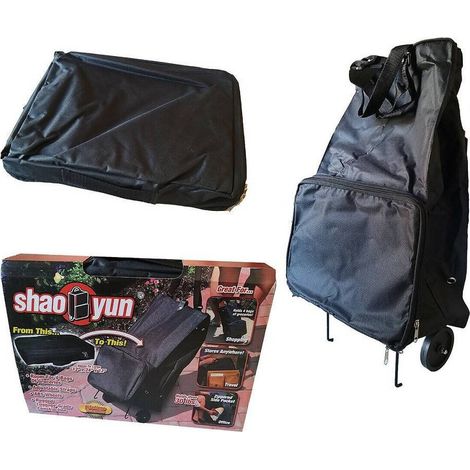 TrAdE Shop Traesio - Carrello Trolley Portaspesa Richiudibile 2 Ruote Salvaspazio Portatile 30 Lbs - (1/4)