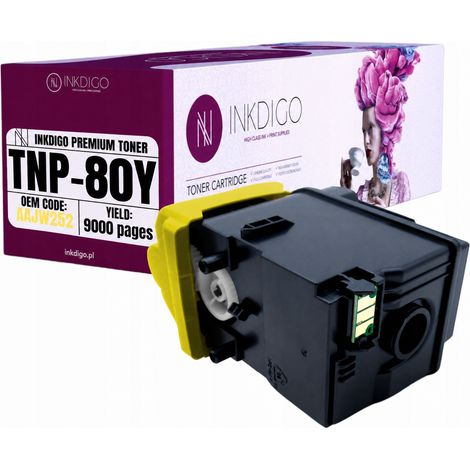 Toner Inkdigo TNP80Y compatibile con Konica Minolta Bizhub C3320i, certificato TÜV. (1/5)